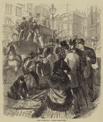 Nachrichten vom Krieg, eine Straßenszene in London